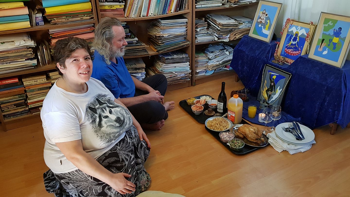 Sitting at shrine
